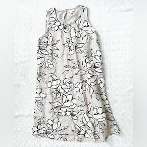 J. JILL Linen Floral Flax Shift Mini Dress